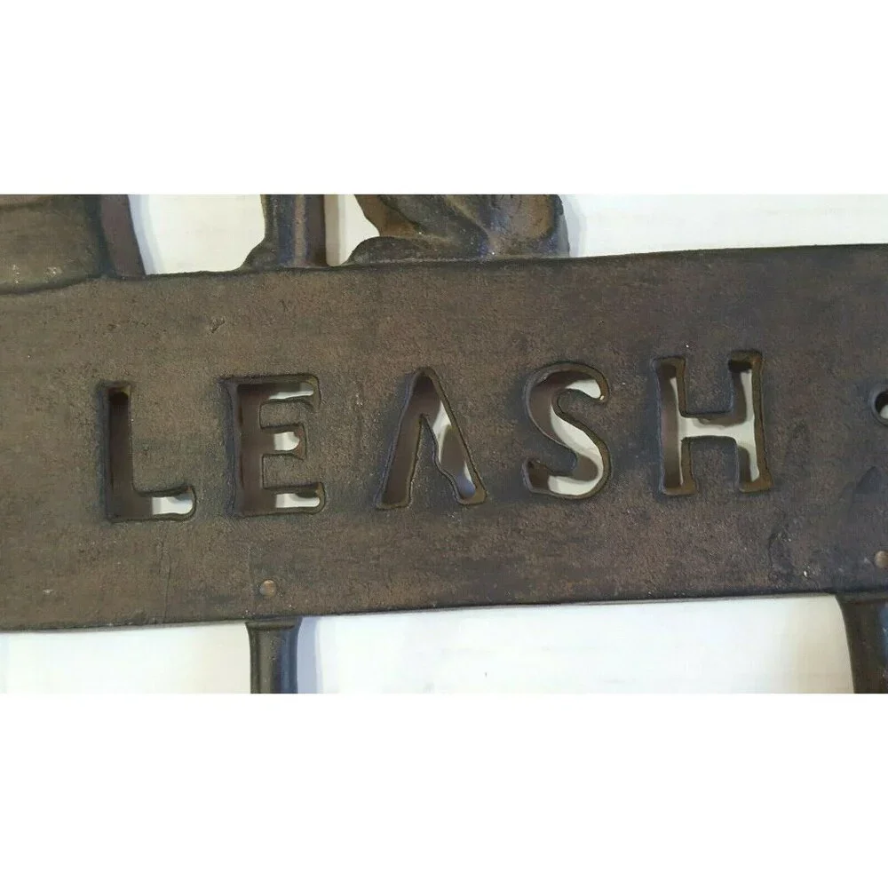 Cast Iron Dog Wall Hook Key Holder Leash Holder My Leash 3 hooks Pet Decor Heavy